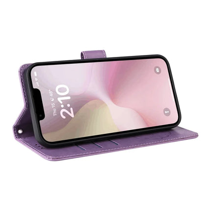 For iPhone 16e Case Butterfly Floral Imprint Wallet Stand Leather Phone Cover