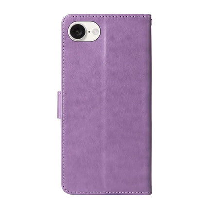 For iPhone 16e Case Butterfly Floral Imprint Wallet Stand Leather Phone Cover