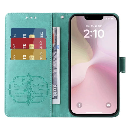 For iPhone 16e Case Butterfly Floral Imprint Wallet Stand Leather Phone Cover
