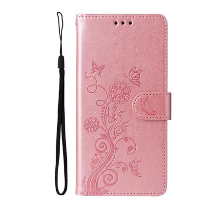 For iPhone 16e Case Butterfly Floral Imprint Wallet Stand Leather Phone Cover