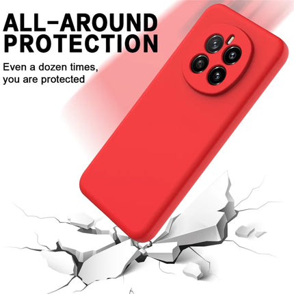 For Honor Magic7 5G Liquid Silicone Case Phone Back Cover with Hand Strap