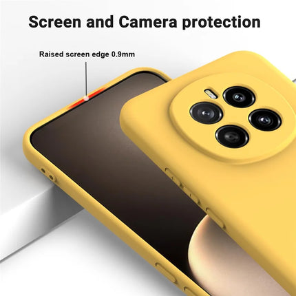 For Honor Magic7 5G Liquid Silicone Case Phone Back Cover with Hand Strap