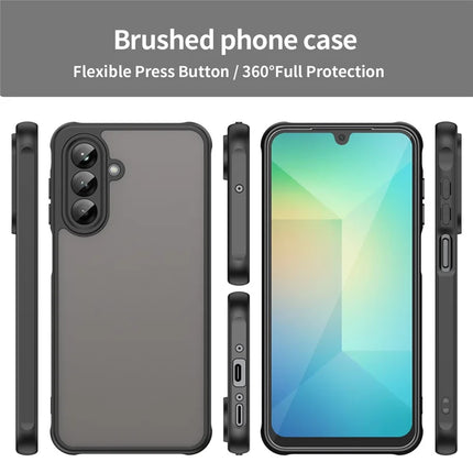 For Samsung Galaxy A26 5G Phone Case Drop Proof Airbags Frosted Translucent PC + TPU Back Cover