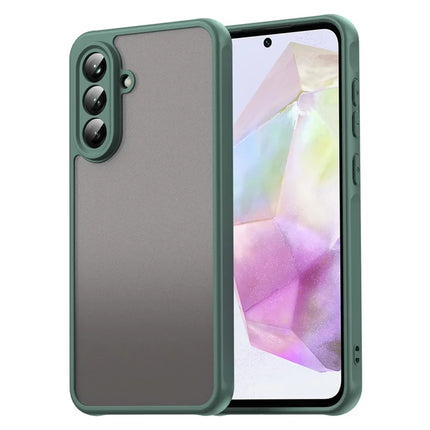 For Samsung Galaxy A36 5G Phone Case Drop Proof Airbags Frosted Translucent PC + TPU Back Cover - Green