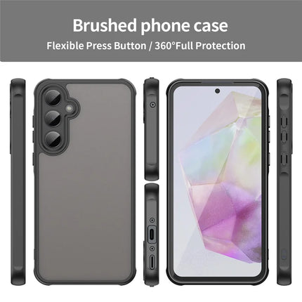 For Samsung Galaxy A35 5G Phone Case Drop Proof Airbags Frosted Translucent PC + TPU Back Cover