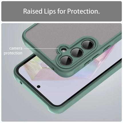 For Samsung Galaxy A35 5G Phone Case Drop Proof Airbags Frosted Translucent PC + TPU Back Cover