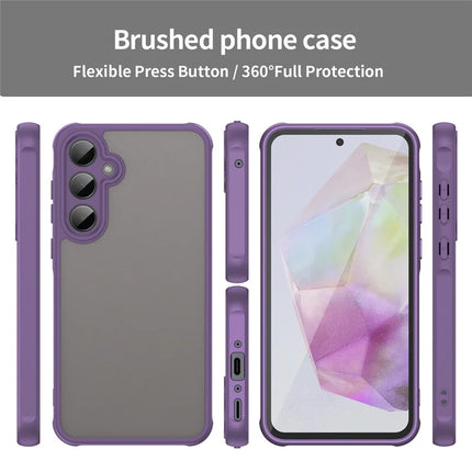 For Samsung Galaxy A35 5G Phone Case Drop Proof Airbags Frosted Translucent PC + TPU Back Cover