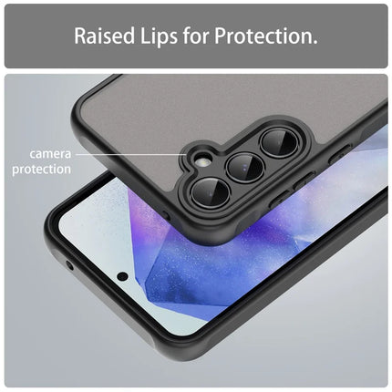 For Samsung Galaxy A55 5G Phone Case Drop Proof Airbags Frosted Translucent PC + TPU Back Cover