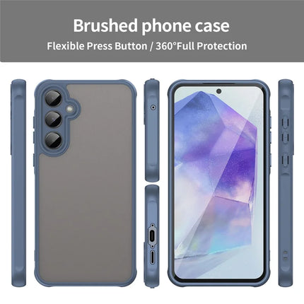 For Samsung Galaxy A55 5G Phone Case Drop Proof Airbags Frosted Translucent PC + TPU Back Cover