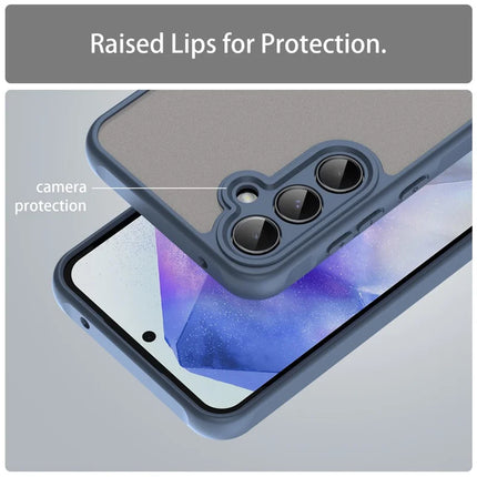 For Samsung Galaxy A55 5G Phone Case Drop Proof Airbags Frosted Translucent PC + TPU Back Cover
