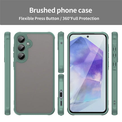 For Samsung Galaxy A55 5G Phone Case Drop Proof Airbags Frosted Translucent PC + TPU Back Cover