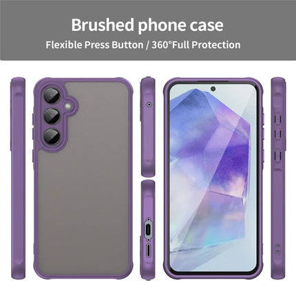 For Samsung Galaxy A55 5G Phone Case Drop Proof Airbags Frosted Translucent PC + TPU Back Cover