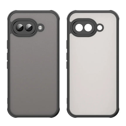 For Google Pixel 9a Phone Case Drop Proof Airbags Frosted Translucent PC + TPU Back Cover