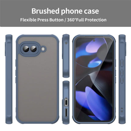 For Google Pixel 9a Phone Case Drop Proof Airbags Frosted Translucent PC + TPU Back Cover
