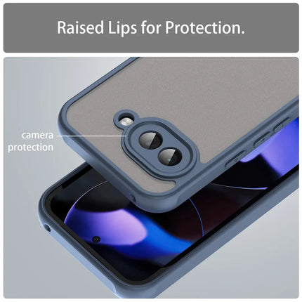 For Google Pixel 9a Phone Case Drop Proof Airbags Frosted Translucent PC + TPU Back Cover