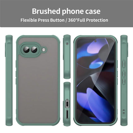 For Google Pixel 9a Phone Case Drop Proof Airbags Frosted Translucent PC + TPU Back Cover