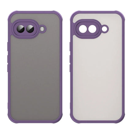 For Google Pixel 9a Phone Case Drop Proof Airbags Frosted Translucent PC + TPU Back Cover