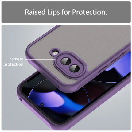 For Google Pixel 9a Phone Case Drop Proof Airbags Frosted Translucent PC + TPU Back Cover