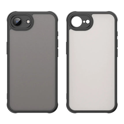 For iPhone 16e Case Drop Proof Airbags Frosted Translucent PC + TPU Phone Back Cover