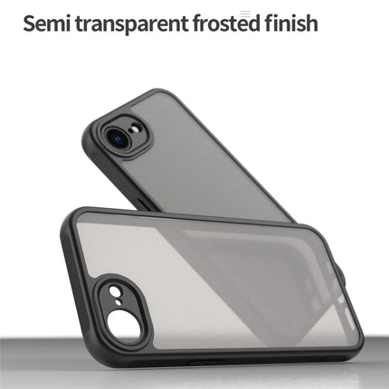 For iPhone 16e Case Drop Proof Airbags Frosted Translucent PC + TPU Phone Back Cover