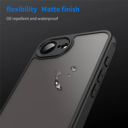 For iPhone 16e Case Drop Proof Airbags Frosted Translucent PC + TPU Phone Back Cover