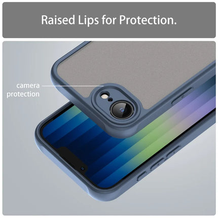 For iPhone 16e Case Drop Proof Airbags Frosted Translucent PC + TPU Phone Back Cover