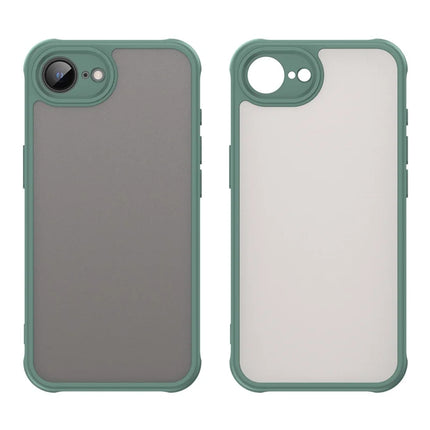 For iPhone 16e Case Drop Proof Airbags Frosted Translucent PC + TPU Phone Back Cover