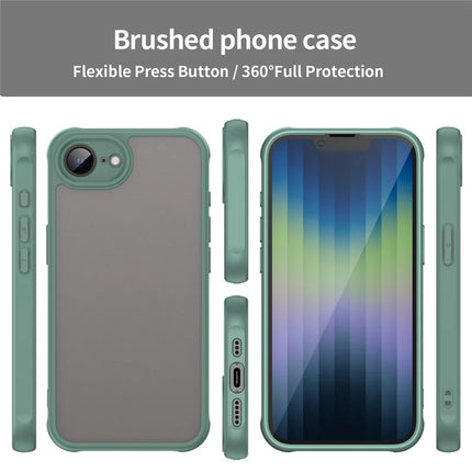 For iPhone 16e Case Drop Proof Airbags Frosted Translucent PC + TPU Phone Back Cover