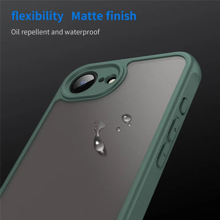 For iPhone 16e Case Drop Proof Airbags Frosted Translucent PC + TPU Phone Back Cover