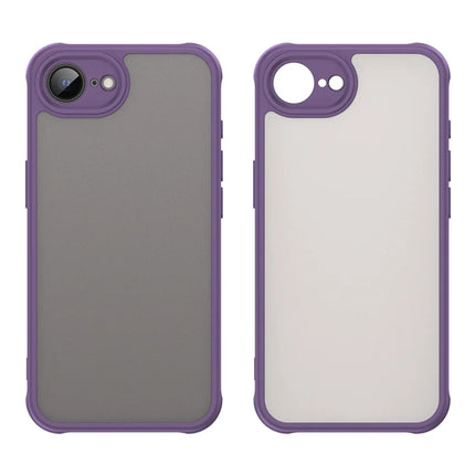 For iPhone 16e Case Drop Proof Airbags Frosted Translucent PC + TPU Phone Back Cover