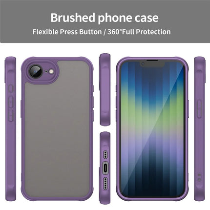 For iPhone 16e Case Drop Proof Airbags Frosted Translucent PC + TPU Phone Back Cover