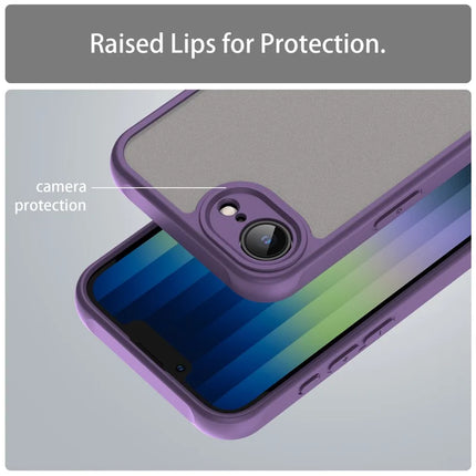 For iPhone 16e Case Drop Proof Airbags Frosted Translucent PC + TPU Phone Back Cover