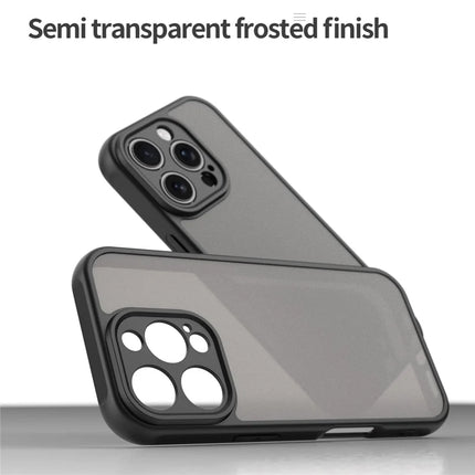 For iPhone 16 Pro Phone Case Drop Proof Airbags Frosted Translucent PC + TPU Back Cover