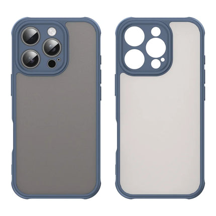 For iPhone 16 Pro Phone Case Drop Proof Airbags Frosted Translucent PC + TPU Back Cover