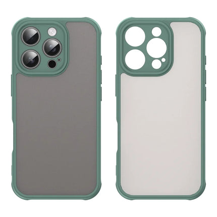 For iPhone 16 Pro Phone Case Drop Proof Airbags Frosted Translucent PC + TPU Back Cover
