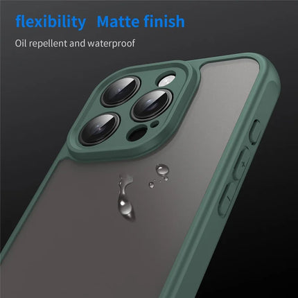 For iPhone 16 Pro Phone Case Drop Proof Airbags Frosted Translucent PC + TPU Back Cover