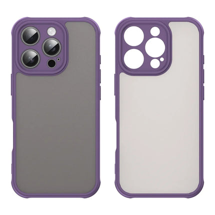 For iPhone 16 Pro Phone Case Drop Proof Airbags Frosted Translucent PC + TPU Back Cover