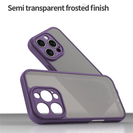 For iPhone 16 Pro Phone Case Drop Proof Airbags Frosted Translucent PC + TPU Back Cover