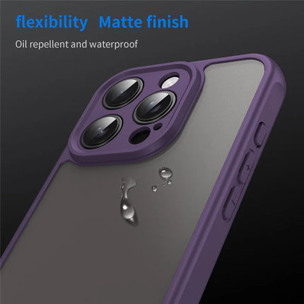 For iPhone 16 Pro Phone Case Drop Proof Airbags Frosted Translucent PC + TPU Back Cover