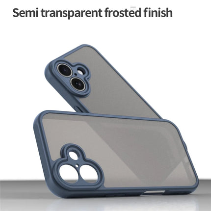 For iPhone 16 Case Drop Proof Airbags Frosted Translucent PC + TPU Phone Back Cover