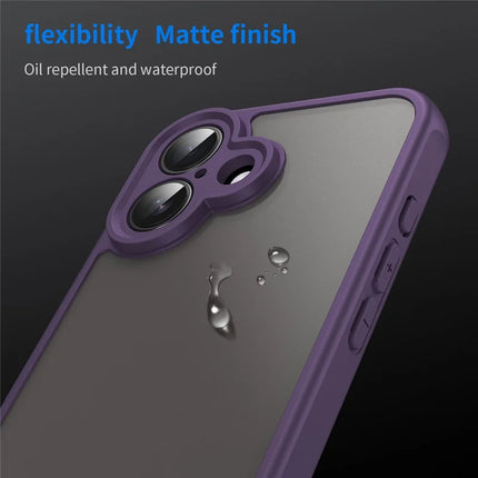For iPhone 16 Case Drop Proof Airbags Frosted Translucent PC + TPU Phone Back Cover