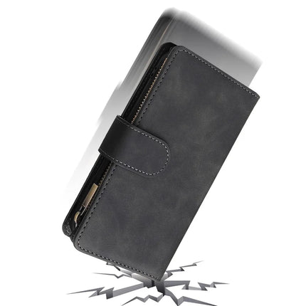 For iPhone 16e Case Zipper Wallet Multiple Card Slots Leather Phone Cover