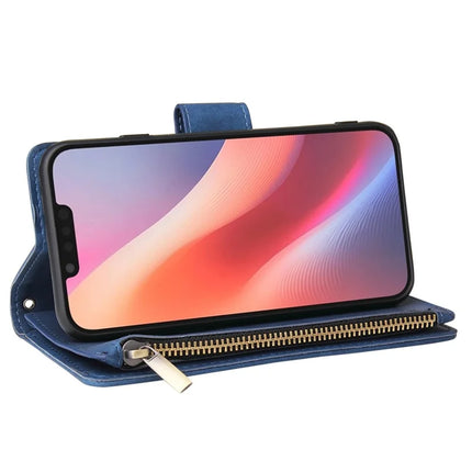 For iPhone 16e Case Zipper Wallet Multiple Card Slots Leather Phone Cover