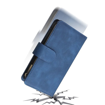 For iPhone 16e Case Zipper Wallet Multiple Card Slots Leather Phone Cover