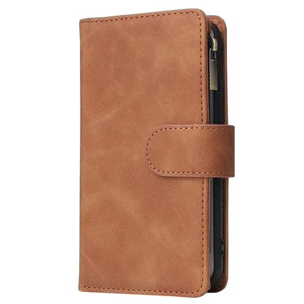 For iPhone 16e Case Zipper Wallet Multiple Card Slots Leather Phone Cover