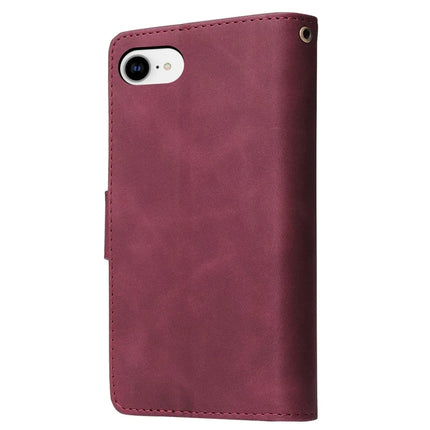 For iPhone 16e Case Zipper Wallet Multiple Card Slots Leather Phone Cover