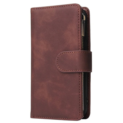 For iPhone 16e Case Zipper Wallet Multiple Card Slots Leather Phone Cover