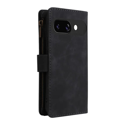 For Google Pixel 9a Case Zipper Wallet Multiple Card Slots Leather Phone Cover