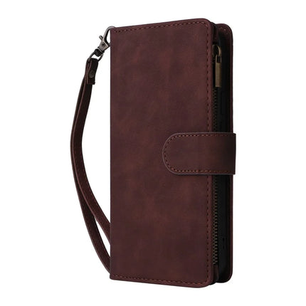 For Google Pixel 9a Case Zipper Wallet Multiple Card Slots Leather Phone Cover