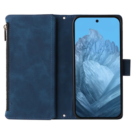 For Google Pixel 9a Case Zipper Wallet Multiple Card Slots Leather Phone Cover
